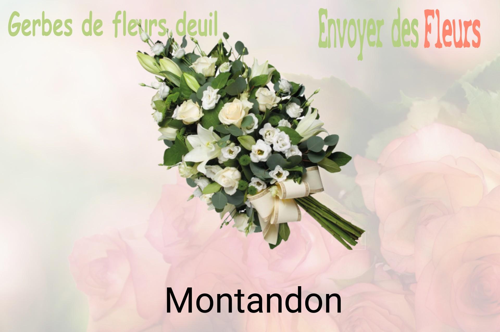 Gerbe de fleurs de deuil livrée à Montandon